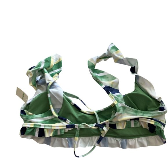 Aerie ruffle scoop bikini top size M printed striped MEDIUM NWT - Picture 5 of 8